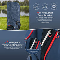 Golf Cart Bag, Lightweight & Portable Golf Club Bag w/ 14-Way Dividers & 8 Zippered Pockets Including Cooler Bag & Waterproof Pockets