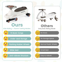 Wiggle Car with Hauling Rope, Ride on Car with Under-Seat Storage