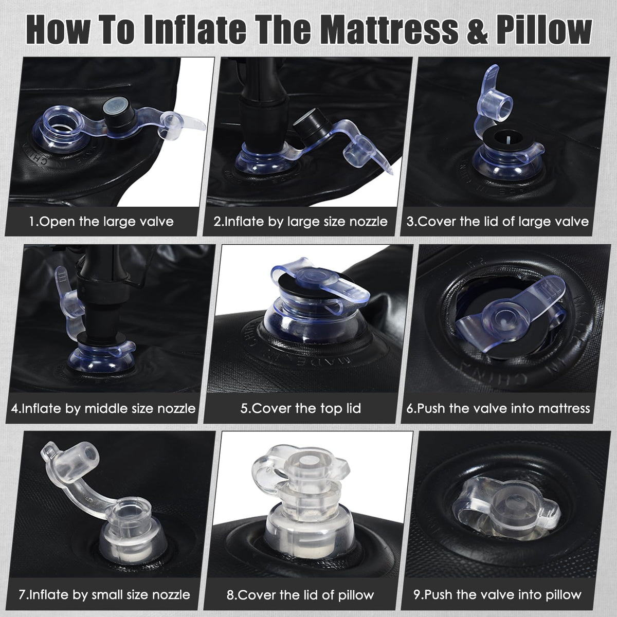 Inflatable Car Air Mattress, Backseat SUV Air Bed w/Pillow