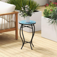 Porch Plant Stand Side Table 35cm with Ceramic Tile