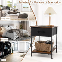 Giantex 2-Tier Nightstand Compact Sofa Side & Bedside Table