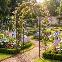Heavy Duty Garden Arch with Floral Patterns for Climbing Plants