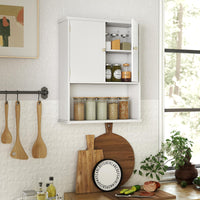 GIANTEX Bathroom Wall Cabinet 2-Door Medicine Cabinet w/Open Shelf