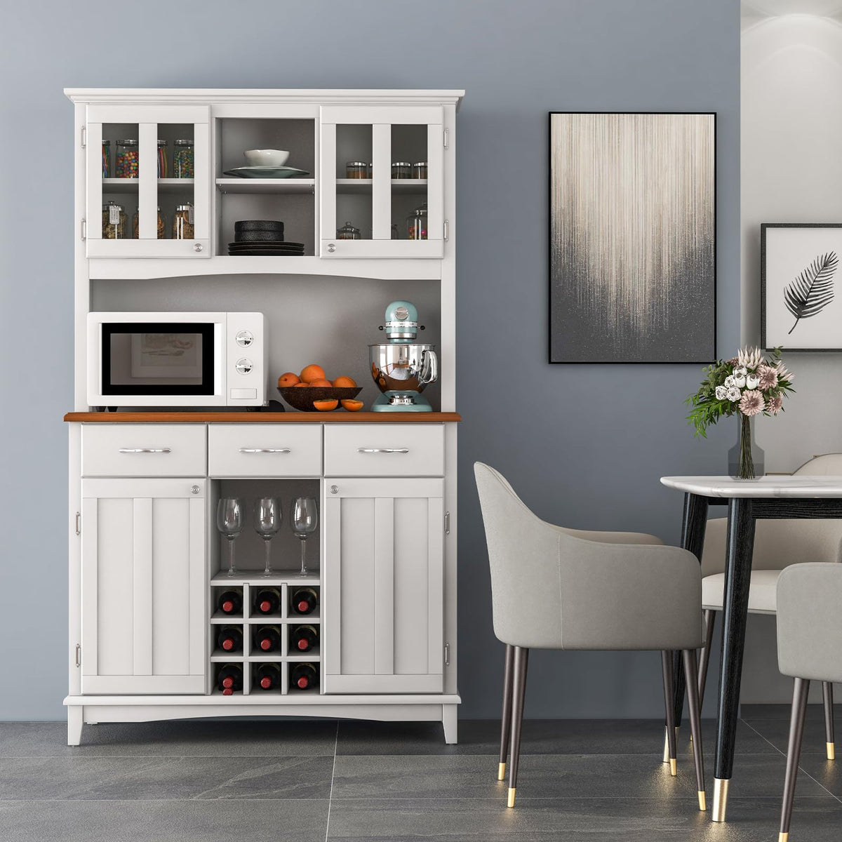 Kitchen Buffet with Hutch Tall Kitchen Pantry Cabinet