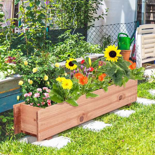Giantex Raised Garden Bed, Fir Wood Planter Box for Vegetable Fruits Herb Grow