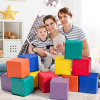 Foam Building Blocks, 12-Piece 14 CM Stacking Climbing Foam Cubes Play Set for Kids