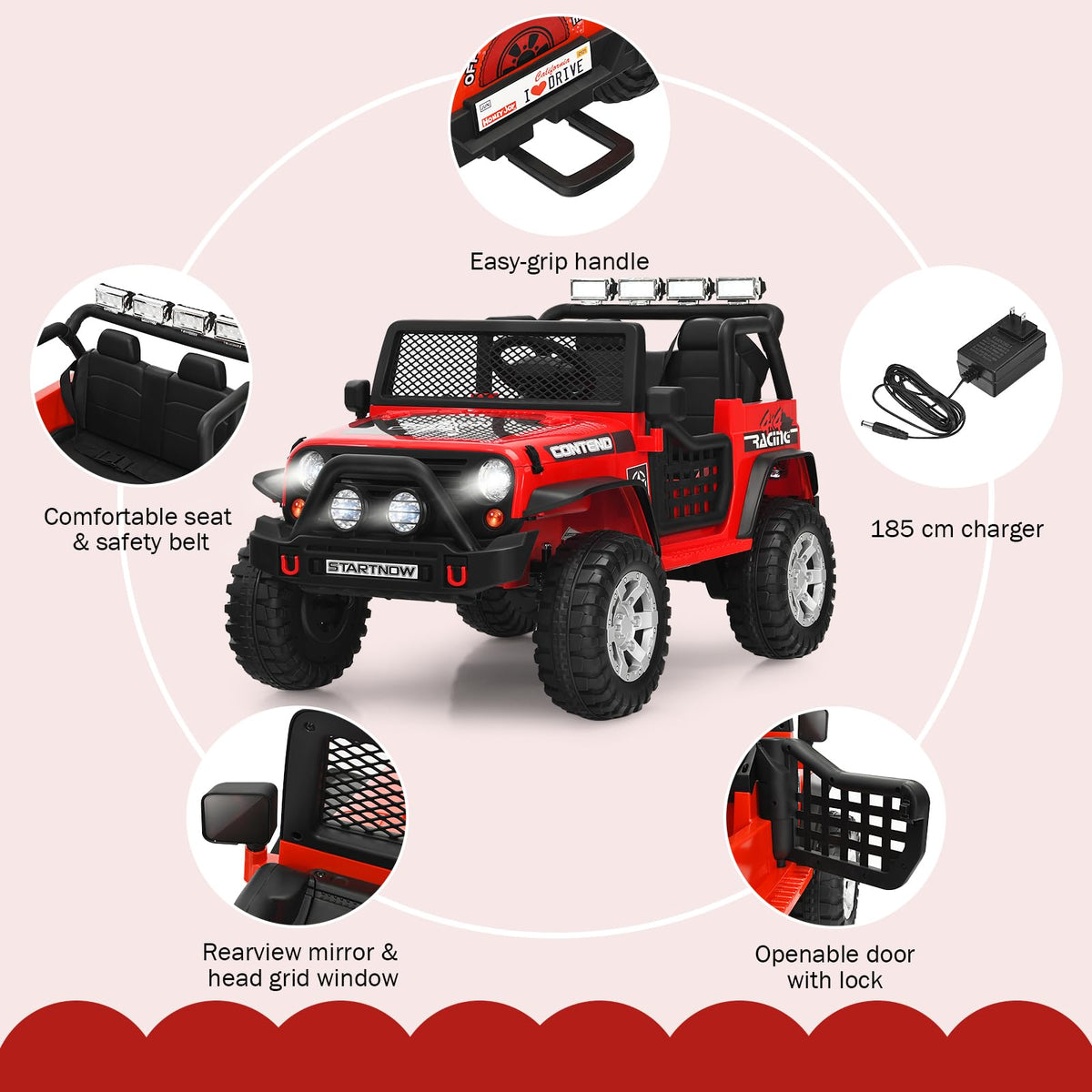 12V Kids Ride-On Car, Electric Children Ride-On Truck w/Remote Control