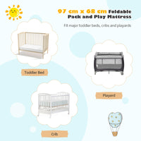 Tri-fold Pack and Play Mattress Pad, Dual Sided Baby Foam Playard Mattresses