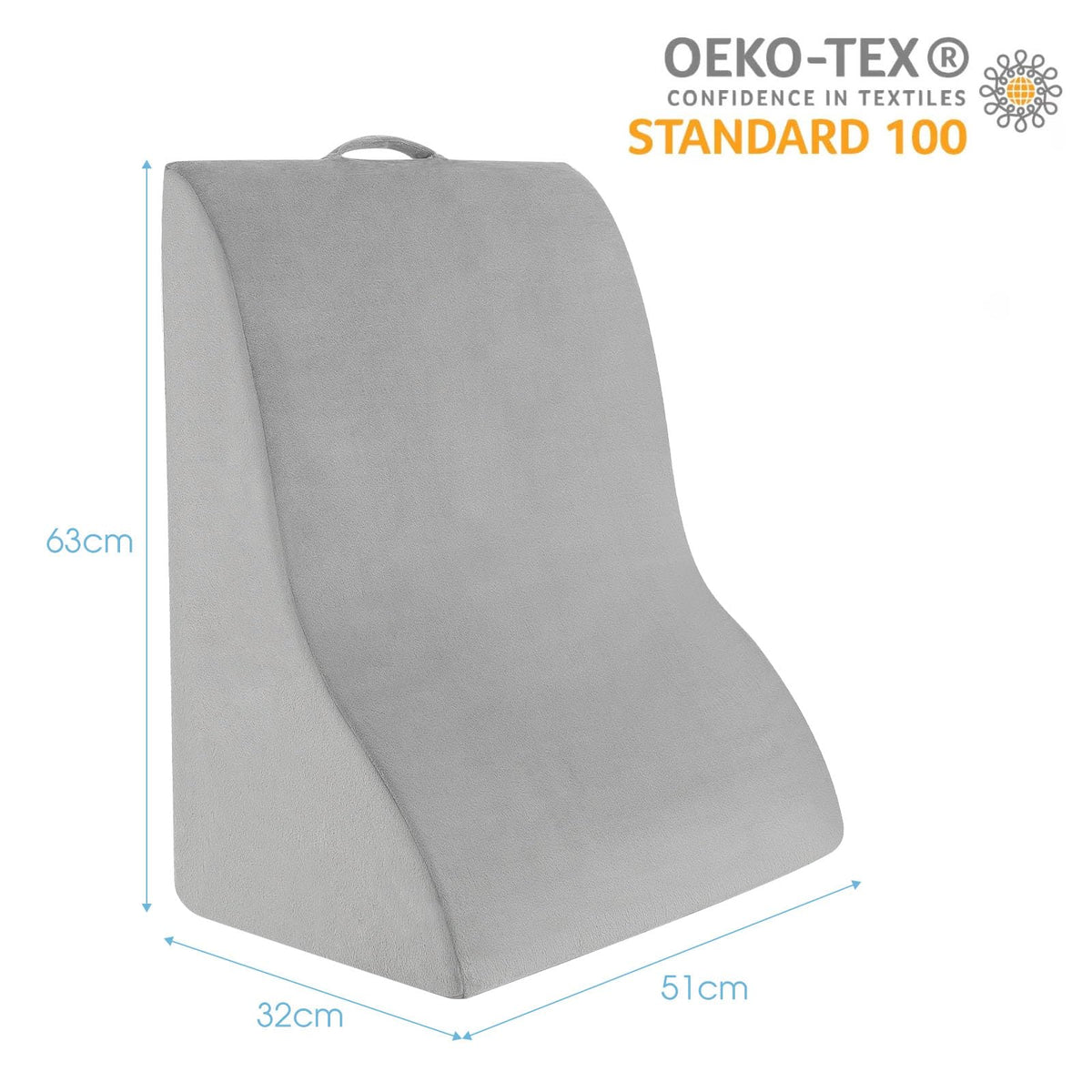 Giantex Wedge Pillow for Sleeping, 32cm Body Elevation Pillow with Unique Curved Design & Machine-washable Cover