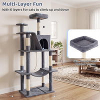 Cat Tree Tower for Indoor Cats Multi-Level Cat Condo with Plush Top Perch