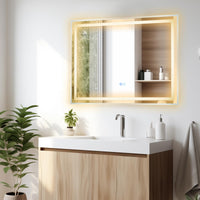 80 x 60 CM Rectangular LED Bathroom Mirror Wall-Mounted Mirror with 3-Color Dimmable Lights