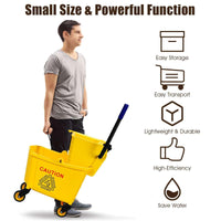 Commercial Mop Bucket, Cleaning Trolley w/Side Press Wringer