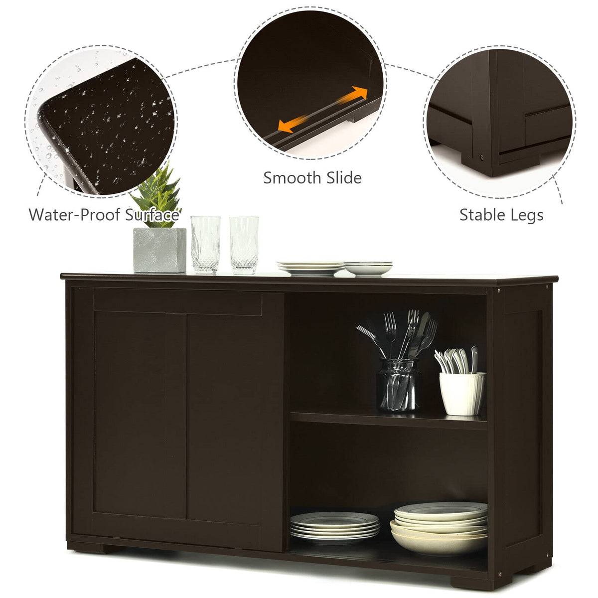 Giantex Buffet Sideboard Cabinet, Home Storage Cabinet Shelf