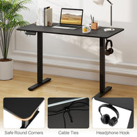 Electric Standing Desk with 3 Memory Height Settings and 2 Hanging Hook