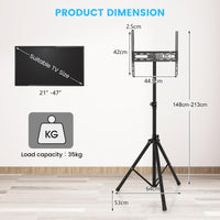 Height Adjustable TV Stand, LCD Flat Panel TV Tripod with 35 KG Weight Capacity