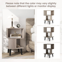3-Tier Geometric Bookshelf Set of 2, Modern Asymmetrical End Table