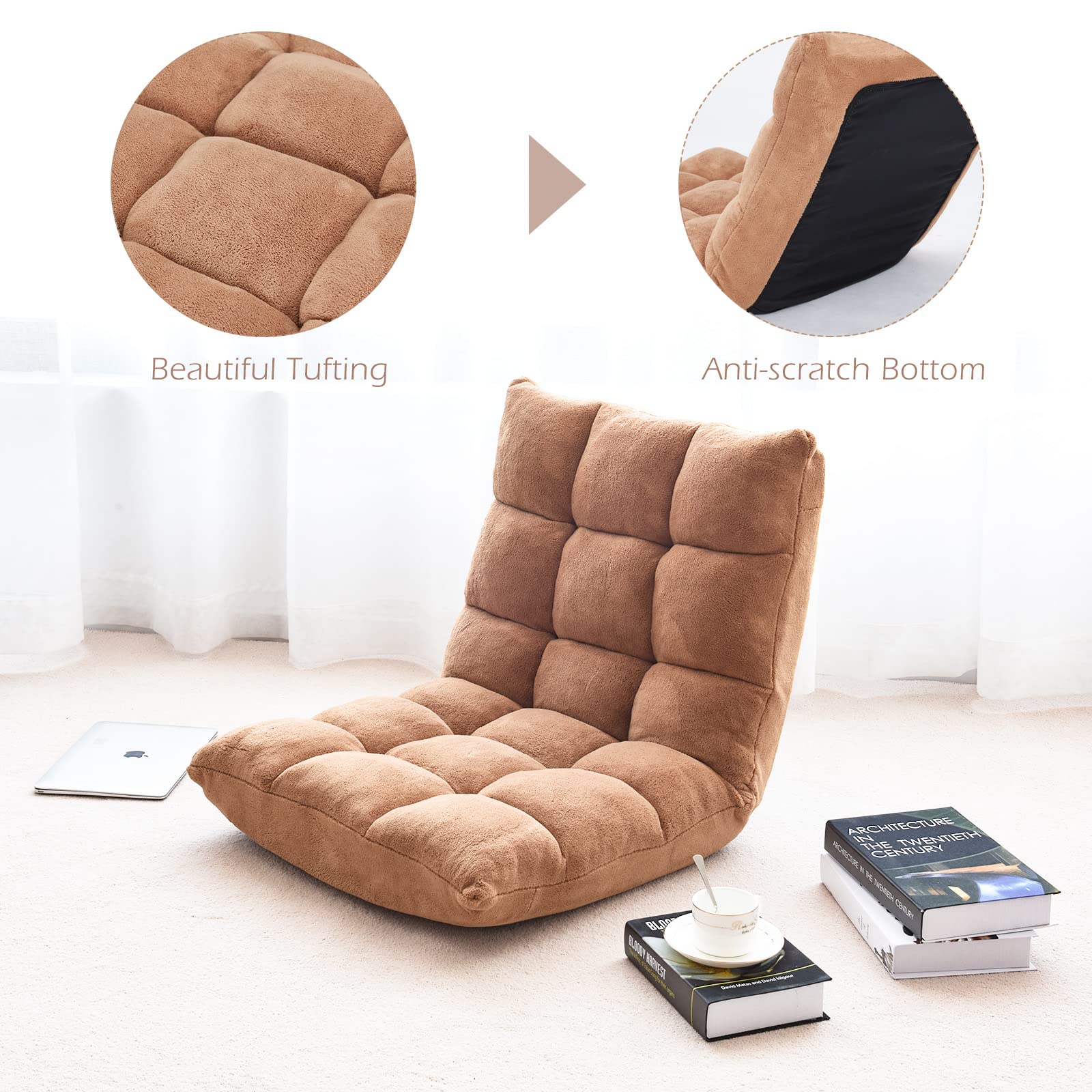 Giantex Adjustable 14 Position Memory Foam Floor Chair Giantex