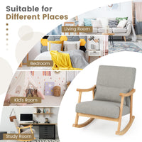 Giantex Upholstered Nursery Rocking Chair w/Lumbar Pillow