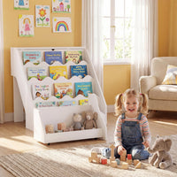 2-In-1 Kids Bookshelf and Toy Storage Organizer with Cart and Bookcase