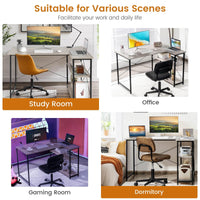 Giantex L-Shaped Desk 120 cm Writing Study Laptop Desk with Adjustable Storage Shelves