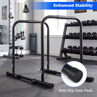 Adjustable Dip Bar, Heavy Duty Parallette Push Up Stand with 660 LBS Capacity, Anti-Slip Foam Grips