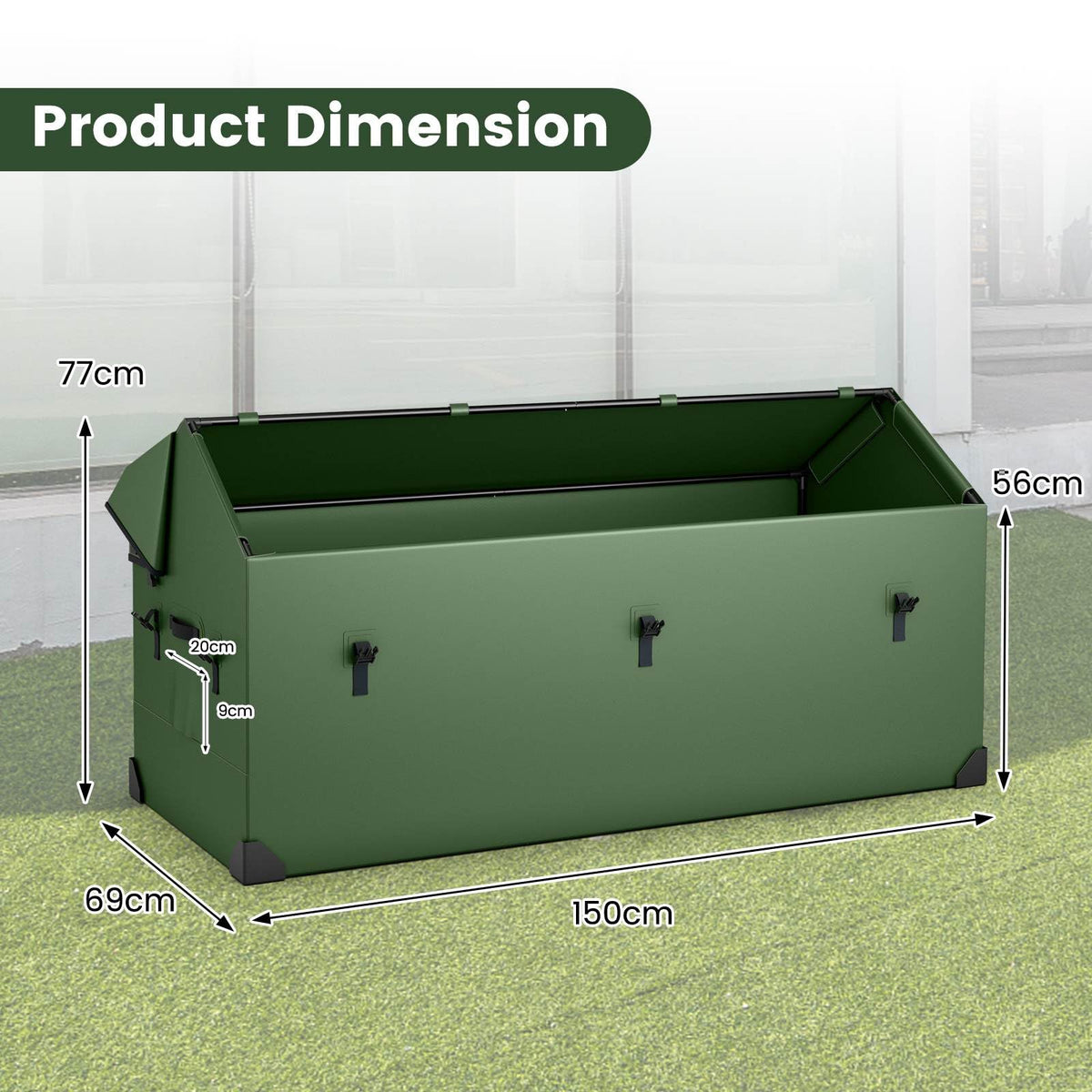 Outdoor Storage Box 658L Container Gadern Tool Sheds w/Ventilated Window & Snap