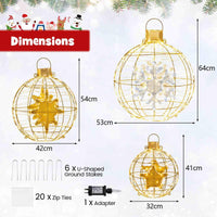 3 Piece Pre-Lit Lantern Balls with 732 Bright LED Lights