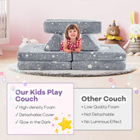 10 Pieces Modular Toddler Sectional Sofa Glow in the Dark