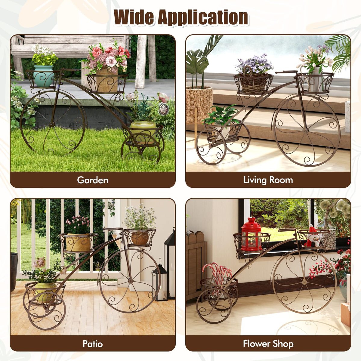 Tricycle Plant Stand, Flower Pot Cart Holder