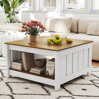Square Cocktail Table with Storage Shelf