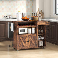 Giantex Rolling Kitchen Island Cart with Drop Leaf