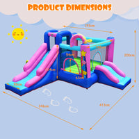 5 in 1 Kids Jumper Bouncer w/2 Slides, Jumping Area, Climbing Wall (Without Air Blower)