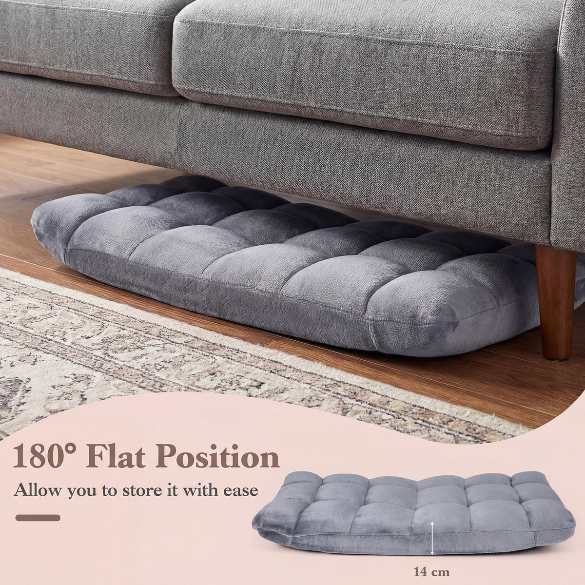 Giantex Adjustable 14-Position Floor Chair, Folding Couch Recliner with Soft Flannel Cover
