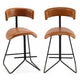 Giantex Modern Counter Height Stools Set of 2, Faux Leather Upholstered Armless Barstools