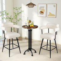 Swivel Bar Stool Set of 2 with Curved Back and Arms