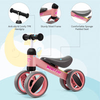 Baby Balance Bike, Balance Bike for Toddlers w/4 Wheels, 135°Limited Steering