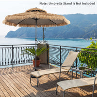 2 Tier Hula Thatched Patio Tiki Umbrella with 8 Ribs for Beach