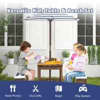 Kids Picnic Table and Bench Set, Toddler Wood Table Chairs w/Cushions