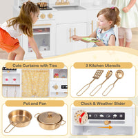 Pretend Play Kitchen for Kids with Coffee Maker Sink Faucet