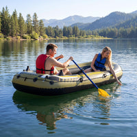 Inflatable Boat, 3/4 Person Heavy-Duty Fishing Raft Set