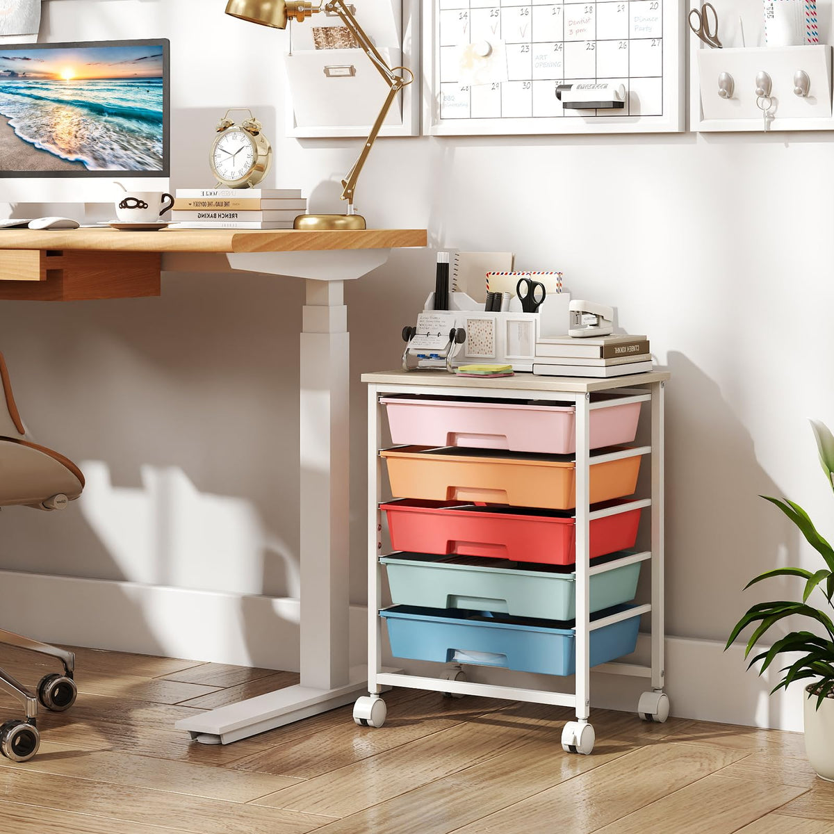 Giantex Rolling Cart with 5 Drawers