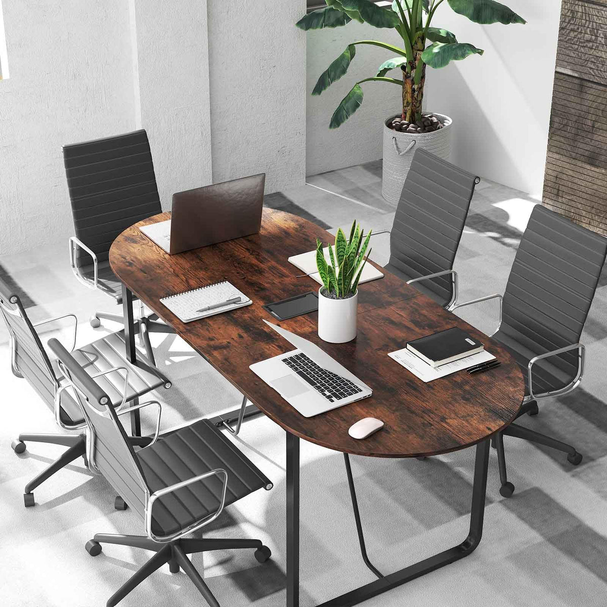 180cm Conference Table, Large Oval Meeting Table for 10 People