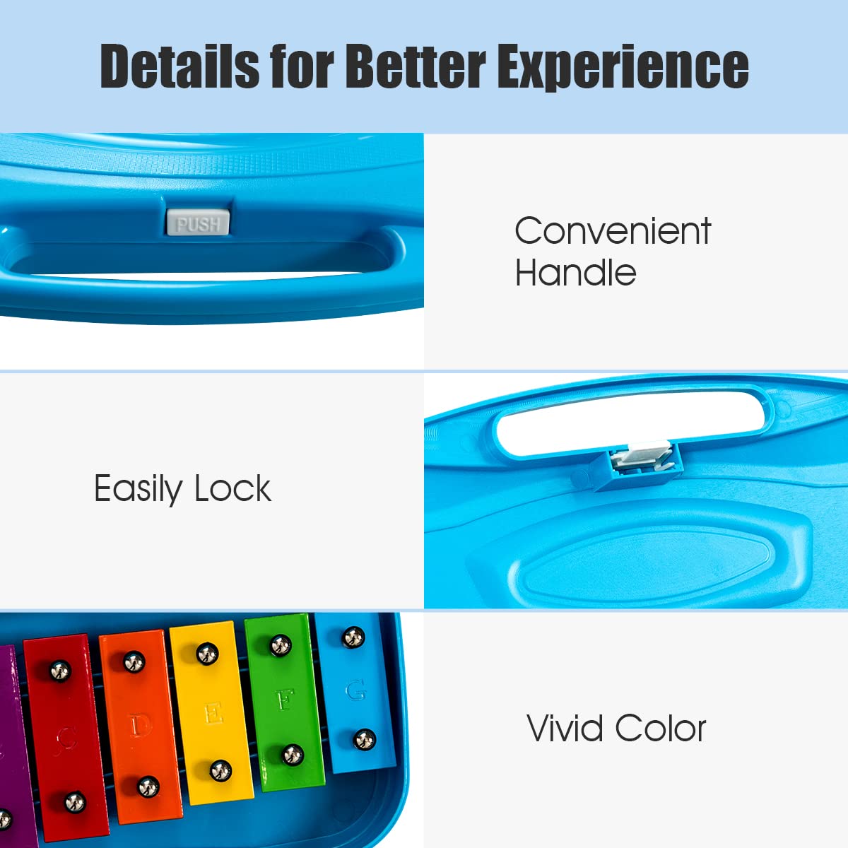 25 Note Xylophone with suitcase-like outlook for Kids