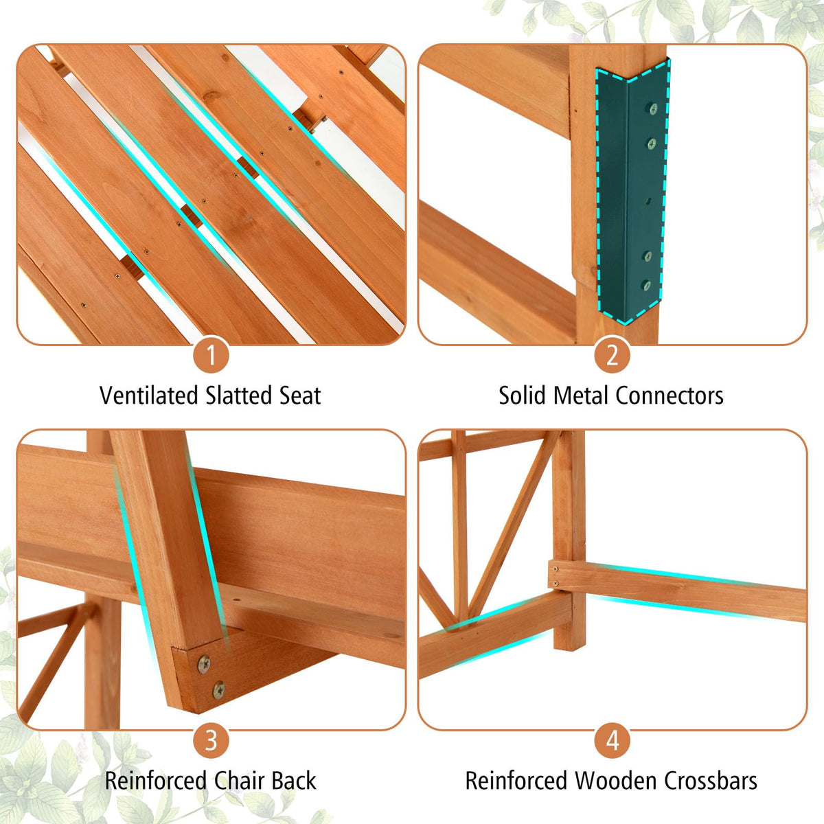 Giantex Garden Arbor with Bench - Wooden Garden Arch Trellis for Climbing Plants Vines