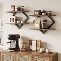 Giantex 2-Pack Diamond Shaped Floating Shelves for Wall