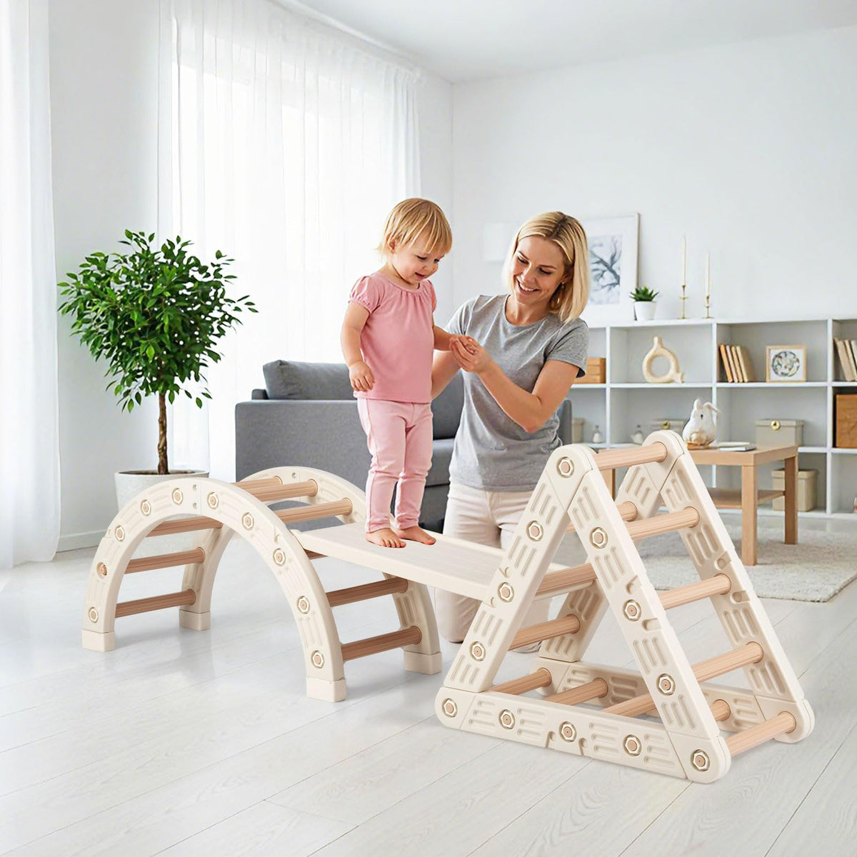 5-In-1 Montessori Climbing Toys with Double-Sided Ladder