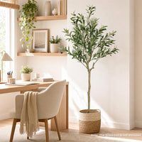 Giantex 150 cm Artificial Olive Tree w/ 24 Olive Fruits & 576 Silk Leaves