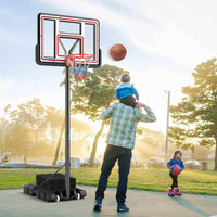 Portable Basketball Hoop, 225-305 cm Adjustable Basketball Goal System, Outdoor Basketball Hoop & Goal with 112 cm Shatterproof Backboard