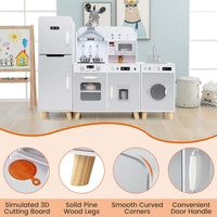 Modular Kids Kitchen Playset with Range Hood and Washing Machine
