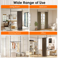 Heavy-Duty Metal Partition Room Separator for Apartment and Bedroom